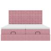 vidaXL Struttura Letto Pouf con Materassi Rosa 160x200 cm Velluto
