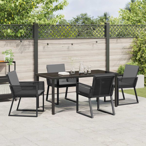vidaXL Set da Pranzo per Giardino 5 pcs Nero