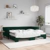 vidaXL Divano Letto Estraibile Materassi Verde Scuro 90x200 Velluto