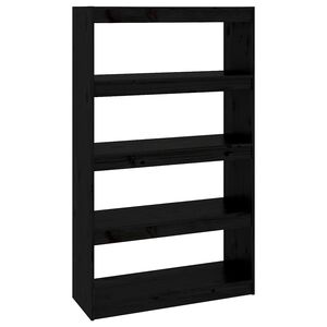 vidaXL Libreria/Divisorio Nero 80x30x135,5cm in Legno Massello di Pino
