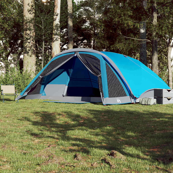 vidaXL Tenda Familiare Cabina per 6 Persone Blu Impermeabile