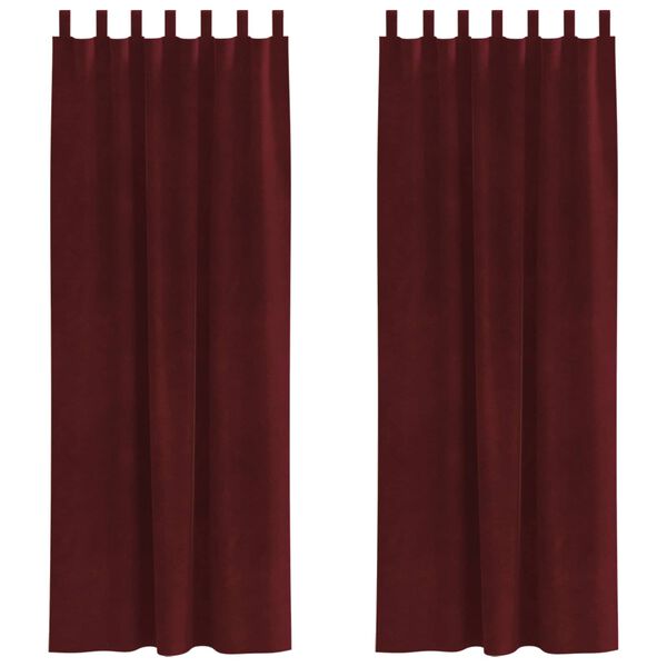 vidaXL Tende oscuranti 2 pcs Rosso Vino 140 x 225 cm Velluto