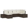 vidaXL Set Divano da Giardino con cuscino 6 pcs Marrone polyrattan