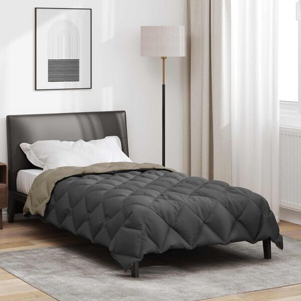 vidaXL Duvet Invernale Grigio chiaro e Antracite 200 x 155 cm