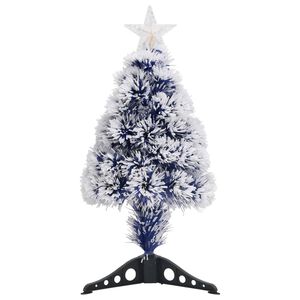 vidaXL Albero Natale Preilluminato Bianco e Blu 64 cm in Fibra Ottica