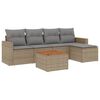 vidaXL Set Divano da Giardino 6 pz con Cuscini Beige in Polyrattan
