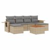 vidaXL Set Divani da Giardino 7 pz con Cuscini Beige in Polyrattan