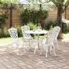 vidaXL Set da Pranzo per Giardino 5 pcs Bianco Alluminio