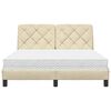 vidaXL Letto con Materasso Crema 140x200 cm in Tessuto