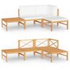 vidaXL Set Divani da Giardino 4pz Cuscini Crema Legno Massello di Teak