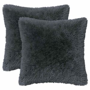 vidaXL Federa 2 pcs HEERLEN Antracite 30 x 30 cm Fleece PV