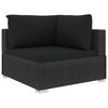 vidaXL Set Divani da Giardino 11 pz con Cuscini in Polyrattan Nero