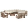 vidaXL Set Divano da Giardino 14 pz Beige polyrattan