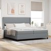 vidaXL Letto a molle con materasso Grigio chiaro 200 x 200 cm Tessuto