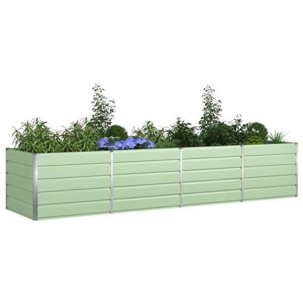 vidaXL Fioriera Verde Pastello 195 x 100 x 45 cm Acciaio zincato