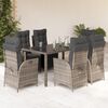 vidaXL Set da Pranzo da Giardino 7 pz con Cuscini in Polyrattan Grigio