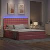 vidaXL Letto con contenitore e LED con led Rosa 180 x 200 cm Velluto