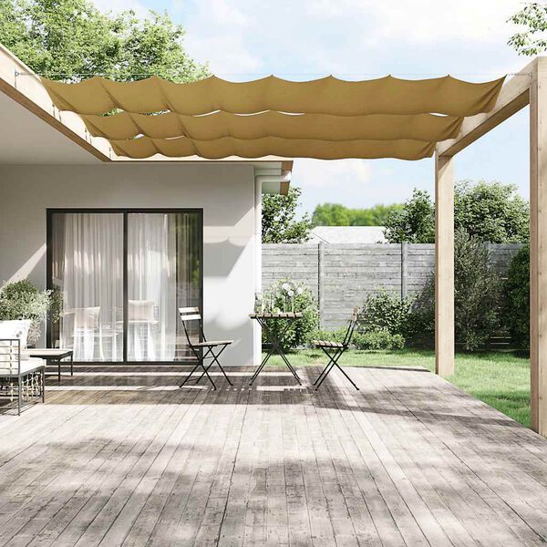 vidaXL Paravento Verticale Beige 180x1200 cm in Tessuto Oxford