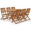 vidaXL Set da Pranzo da Giardino 7 pz Pieghevole in Massello di Acacia