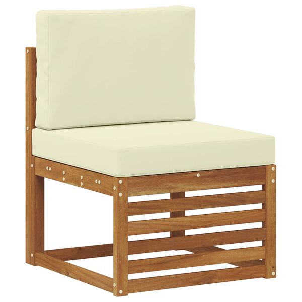 vidaXL Set divani 7 pcs Naturale e Crema Legno di Acacia Massello