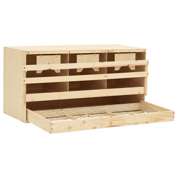vidaXL Casetta Cova per Galline 3 Scomparti 72x33x38 cm Legno di Pino