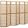 vidaXL Divisorio a 6 Pannelli in Legno Massello di Abete 242,5x180 cm