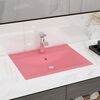 vidaXL Lavandino con Foro Rubinetto Rosa Opaco 60x46 cm in Ceramica