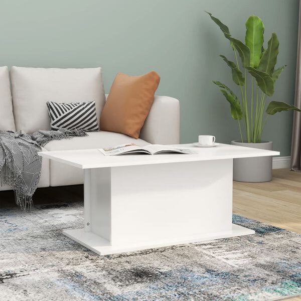 vidaXL Tavolino da Salotto Bianco 102x55,5x40 cm in Truciolato