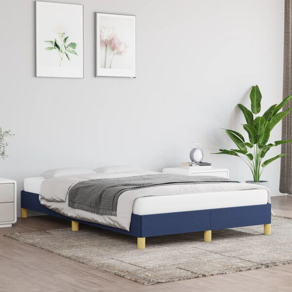 vidaXL Giroletto senza Materasso Blu 120x190 cm in Tessuto