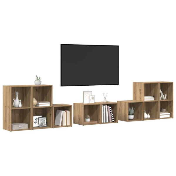 vidaXL Set di mobili TV 8 pcs Rovere artigianale Legno multistrato