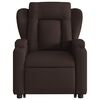 vidaXL Poltrona Alzapersona Massaggi Reclinabile Marrone Scuro Tessuto