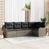 vidaXL Set Divano da Giardino 5 pcs Grigio polyrattan