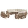 vidaXL Set Divano da Giardino 11 pcs Beige e Bianco Crema polyrattan
