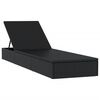 vidaXL Lettino 1 pz con Cuscino Nero 201x55x62 cm in Polyrattan