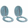 vidaXL Sedile per toilette con chiusura morbida 2 pz Blu 44 x 38 cm
