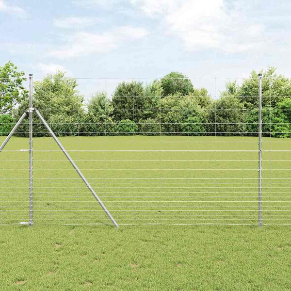 vidaXL Recinzione da campo Grigio 1.6 x 10 m Acciaio