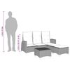 vidaXL Set Divano da Giardino 3 pz con Cuscini a L Beige in Polyrattan