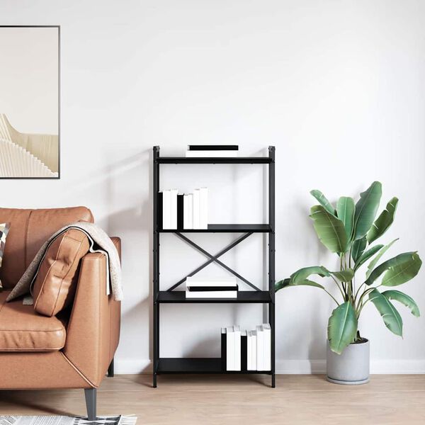 vidaXL Libreria Rovere Nero 40 x 30 x 85 cm Legno multistrato