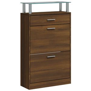 vidaXL Scarpiera Rovere Marrone 63x24x104 cm in Legno Multistrato