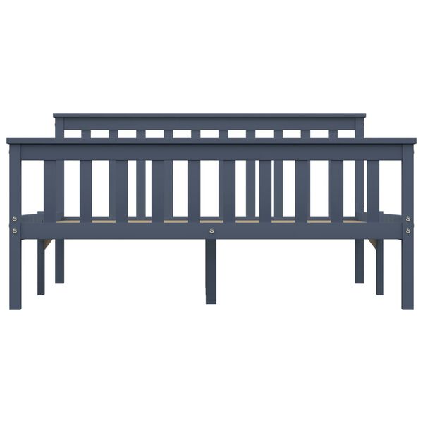 vidaXL Giroletto con 4 Cassetti Grigio in Massello di Pino 140x200 cm