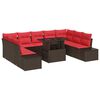vidaXL Set Divano da Giardino 10 pz Marrone polyrattan