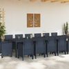 vidaXL Set da Pranzo per Giardino 15 pcs Antracite Rattan Polt