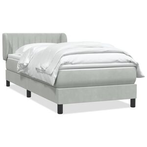 vidaXL Giroletto a Molle con Materasso grigio chiaro 90x210 cm Velluto