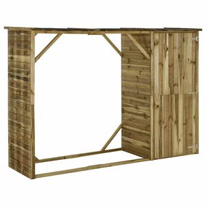vidaXL Capanno per Attrezzi e Legna Giardino in Pino 253x80x170cm