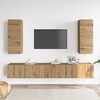 vidaXL Set Mobile TV 4 pz Montato a Parete Rovere in Legno Multistrato