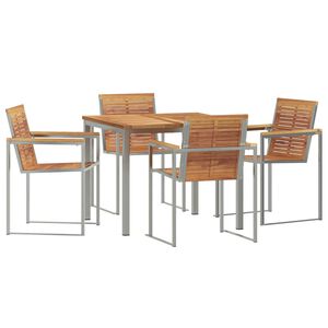 vidaXL Setdapranzodagiardino 5 pcs Teak solido