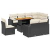 vidaXL Set Divani da Giardino 9 pz con Cuscini Nero in Polyrattan