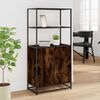 vidaXL Credenza Rovere Fumo 68x35x139 cm Legno Multistrato Metallo