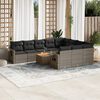 vidaXL Set Divani da Giardino 11 pz con Cuscini in Polyrattan Nero