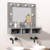 vidaXL Mobile a Specchio con LED Grigio Sonoma 60x31,5x62 cm